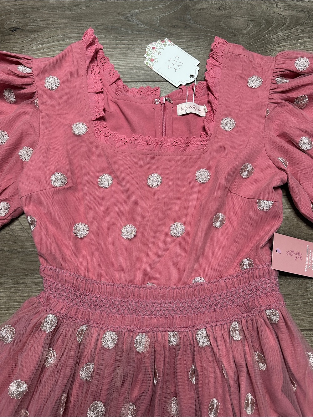 Ivy City Zoey Fairytale Floral Embroidered Garden Party Maxi Dress Pink Small - Picture 6 of 15